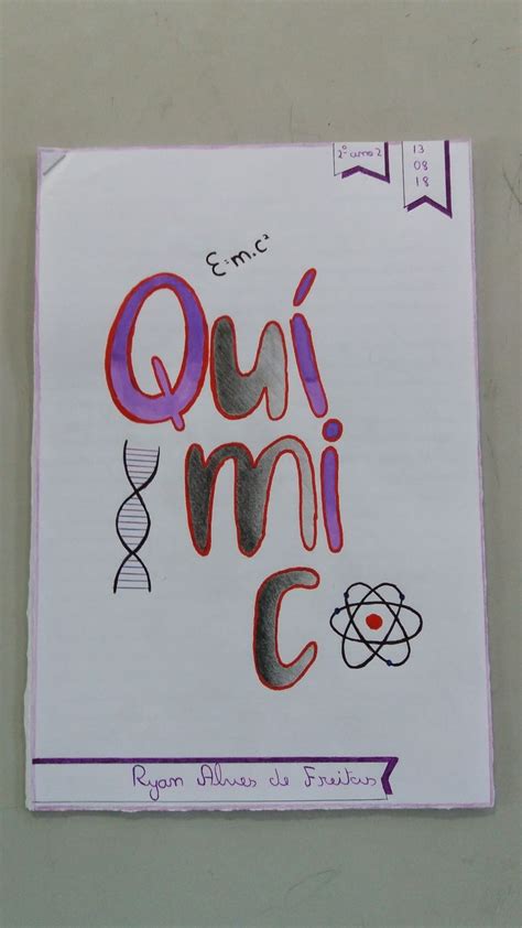 Capa De Trabalho Quimica Trabalhoescolar Decoracion De Cuadernos