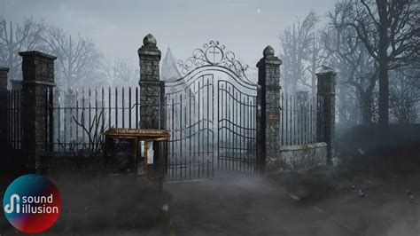 Haunted Cemetery Gate Ambience Youtube