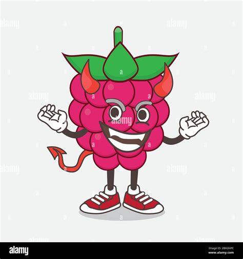 Eine Illustration Von Himbeer Frucht Cartoon Maskottchen Charakter Als