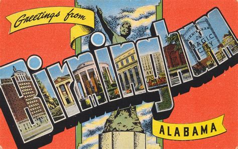 Greetings From Birmingham Alabama Vintage Postcard Vintage Postcards Postcard