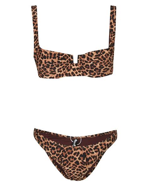 Reina Olga Synthetic Bikini In Brown Lyst