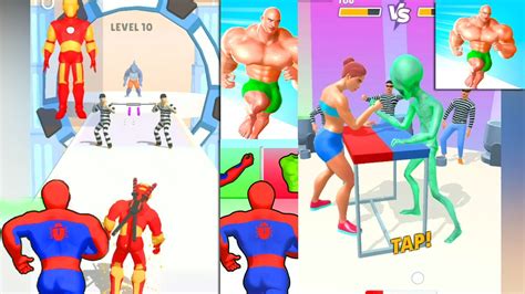 Superhero Rush Vs Muscle Rush Satisfying Gameplay Manozenspot Youtube