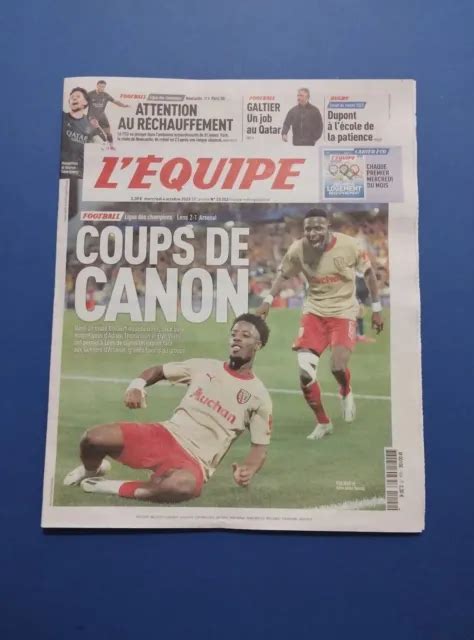 L EQUIPE JOURNAL 04 10 2023 LENS ARSENAL 2 1 EN LIGUE DES CHAMPIONS