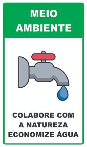 Placa Meio Ambiente Colabore A Natureza Economize Gua Afonso