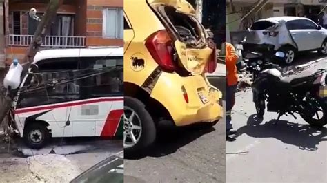 En Aranjuez Un Bus Que Al Parecer Se Quedó Sin Frenos Chocó Con Varios Vehículos Y Terminó