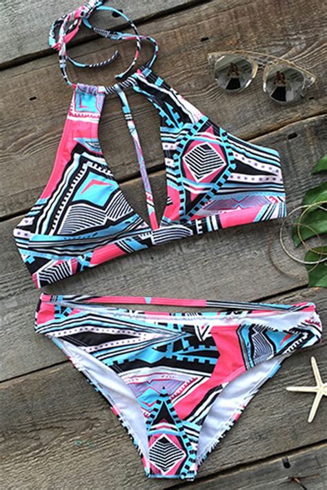 Cutout Of Bounds Abstract Printing Bikini Set