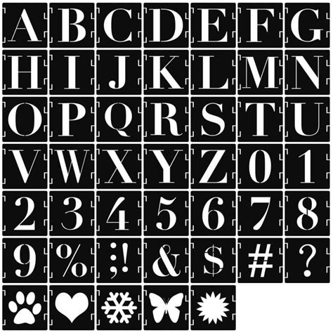 Buy 4 Inch Alphabet Letter Stencils Kit 47 Pcs Reusable Interlocking Plastic Letter Templates