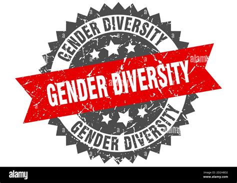 Gender Diversity Stamp Round Grunge Sign With Ribbon Stock Vector