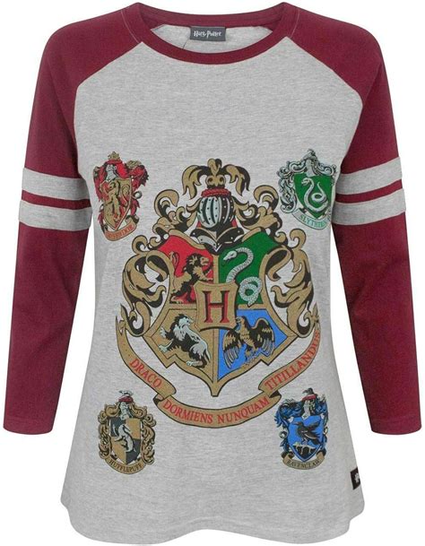 Harry Potter Womensladies Hogwarts Raglan Top At Amazon Womens