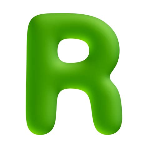 Alphabet Letter R Green 3d Render 19776118 Png