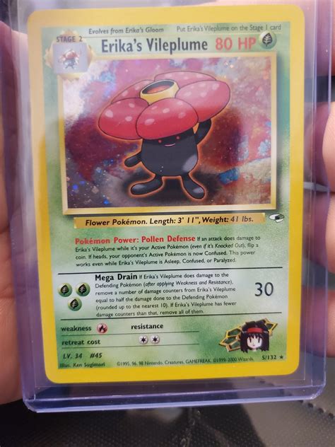 Pokemon Card Erika S Vileplume Holo Gym Heroes 5 Etsy