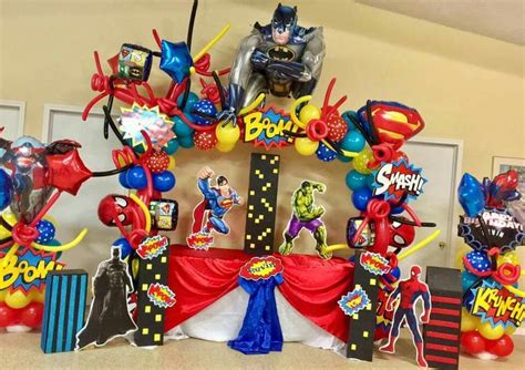 Superhero Balloon Arch Superhero Birthday Party Cars Theme Birthday