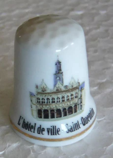 DÉ À COUDRE de collection en porcelaine décoré l hotel de ville de