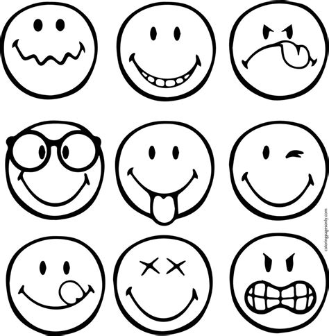 100 Emoji Coloring Pages ColoringPagesOnly