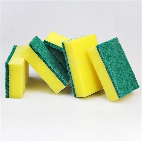 10pcspack High Density Sponge Scouring Pad Kitchen Cleaning Cloth Dishwashing Orjf Spqn5n5h