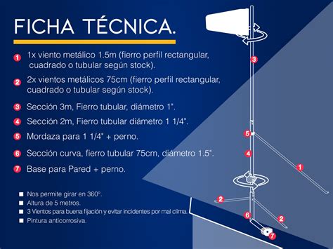 Mástil por secciones para antena externa Solo Retiro en Tienda