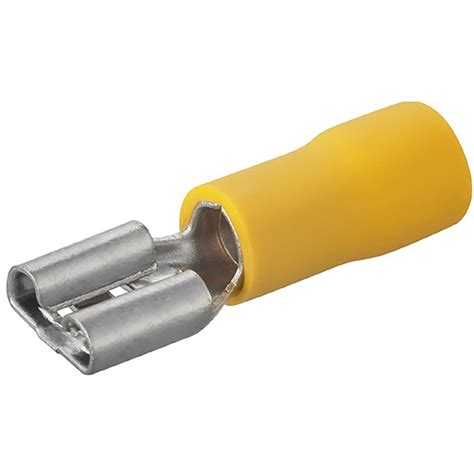 Terminal Pre Isolado Femea 6mm FDD5 5 250 Amarelo Kit c 100pçs Mrt