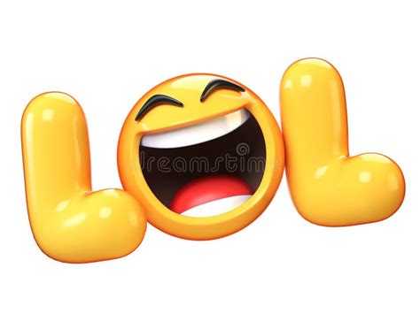 Lol Emoji Isolated On White Background Laughing Face Emoticon 3d