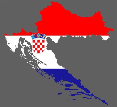 Premium Vector | Croatia map with flag europe cartography