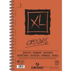 CANSON Bloc spiralé de 120 feuilles de papier dessin CROQUIS XL 90g