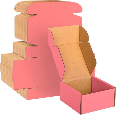 4x4x2 Pink Cardboard Corrugated Boxes 30 Pack Small