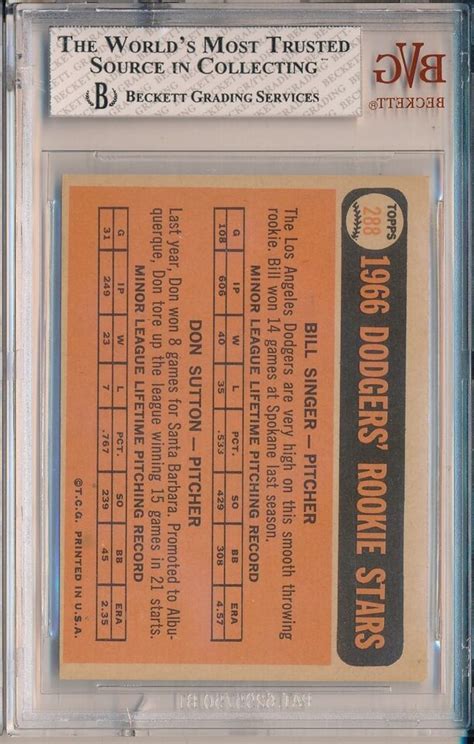 1966 TOPPS 288 DON SUTTON ROOKIE BVG 6 EX MT SVSC EBay