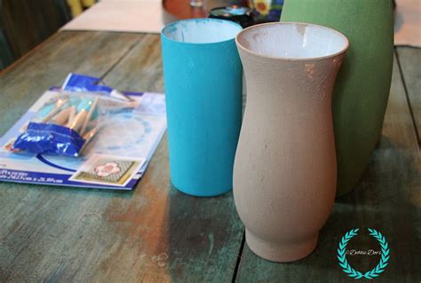 Painted Glass Vases With Chalky Paint And Stencils Debbiedoos