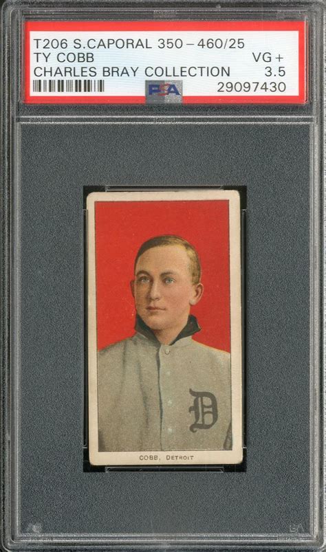 T Ty Cobb Red Portrait Psa Vg With Tougher Reverse The