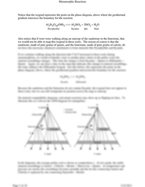 Solution Metamorphic Reactions Isograds And Reaction Mechanisms