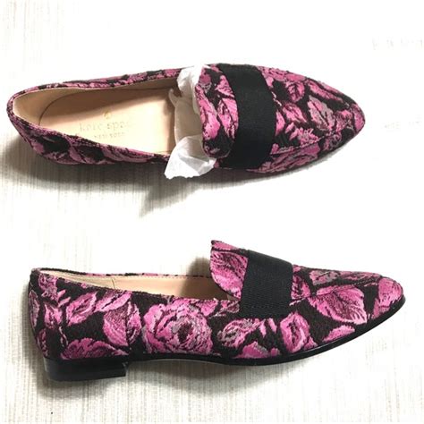 kate spade | Shoes | Kate Spade Pink Black Corina Floral Loafers Flat ...