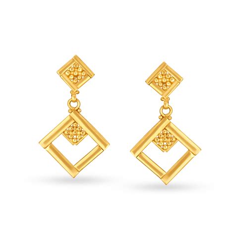 Buy Stylish 22 Karat Gold Geometric Drop Earrings At Best Price Tanishq Uae