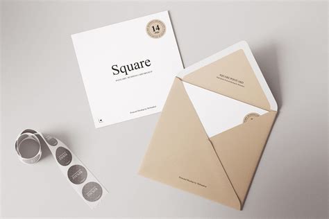 Square Postcard And Envelope Mockup By Webandcat On Creativemarket In