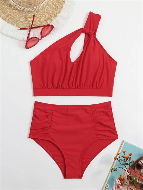 Shein Swim Damskie Komplety Bikini Pomarszczona Prosty Moda Shein