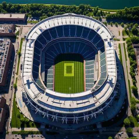 Premium Photo | Acrisure stadium in pittsburgh from above aerial drone ...