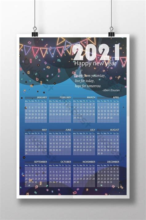 Creative Calendar 2021 Template Design Psd Free Download Pikbest