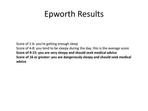 Epworth Sleepiness Scale Ppt Download