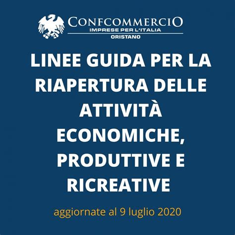 Nuove Linee guida per la riapertura delle Attività Economiche