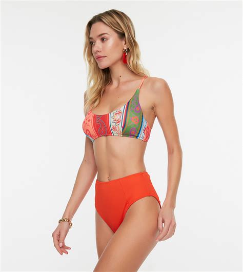 Buy Trendyol Solid Highcut Bikini Brief In Orange 6thStreet Qatar