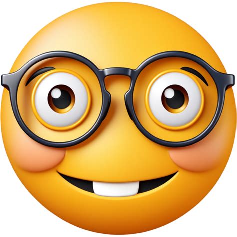 AI generated Realistic nerd emoji face. AI Generative 35593282 PNG