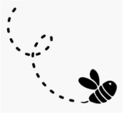 a black and white drawing of a bee flying through the air with its ...