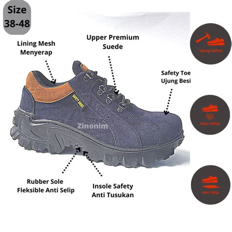 Safety Shoes Sepatu Boots Pria Pelindung Kaki Pengaman Kerja Ukuran Big