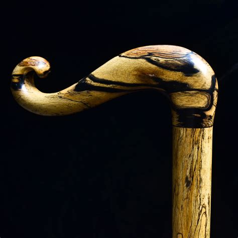 Custom Made Handmade Walking Cane In Black And White Ebony Walking