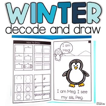 Winter Decodable Readers CVC Words Directed Drawing Phonics Science