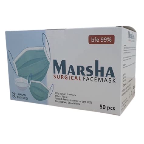 Jual Masker Bedah Medis Marsha Hijab Ply Earloop Box Pcs