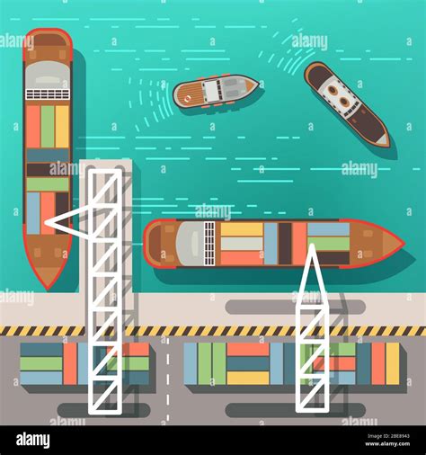 Barcos De Carga En El Puerto Im Genes Vectoriales De Stock Alamy