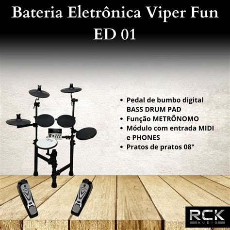 Bateria Eletr Nica X Pro C Ibanez Viper Fun Ed Rck Audio