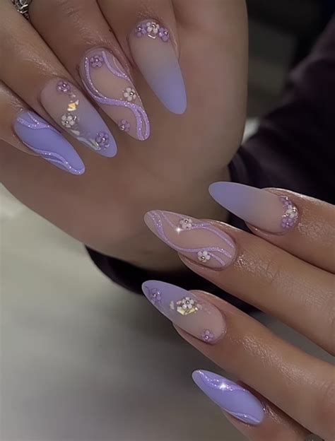 Light Purple Nails Purple Acrylic Nails Glittery Nails Acrylic Nails