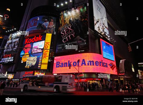 Times Square lights at night - New York City, USA Stock Photo - Alamy