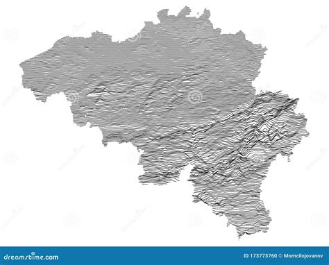 Relief Map Of Belgium Stock Vector Illustration Of Belgium 173773760