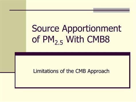 Ppt Source Apportionment Of Pm With Cmb Powerpoint Presentation